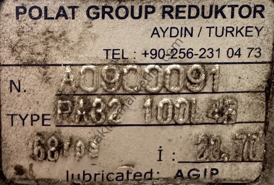 70 Devir Redüktörlü Motor 3KW 380Volt
