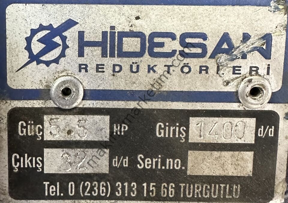 32 Devir Redüktörlü Motor 4KW 380Volt - HDS Hidesan Redüktör