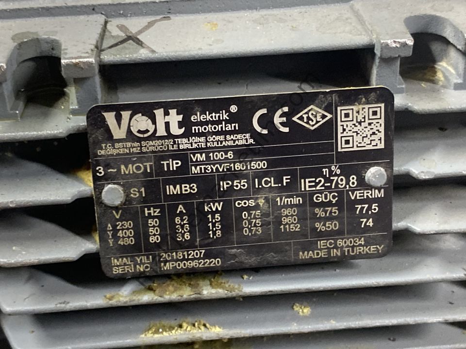 WOLT 380V 1.5KW 900 DEVİR MOTOR