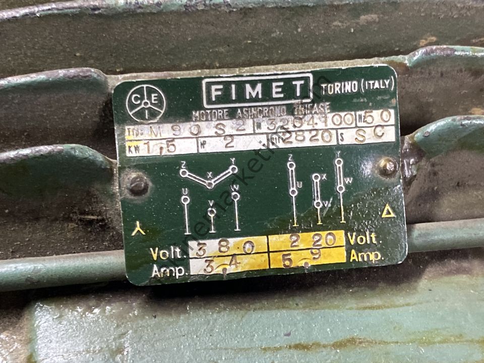 FUMET 380V 1.5KW 2800 DEVİR KERESTE MOTORU