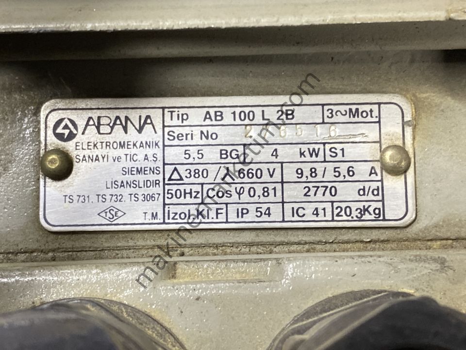 ABANA 380V 4KW 2800 DEVİR KOMPAKT MOTOR