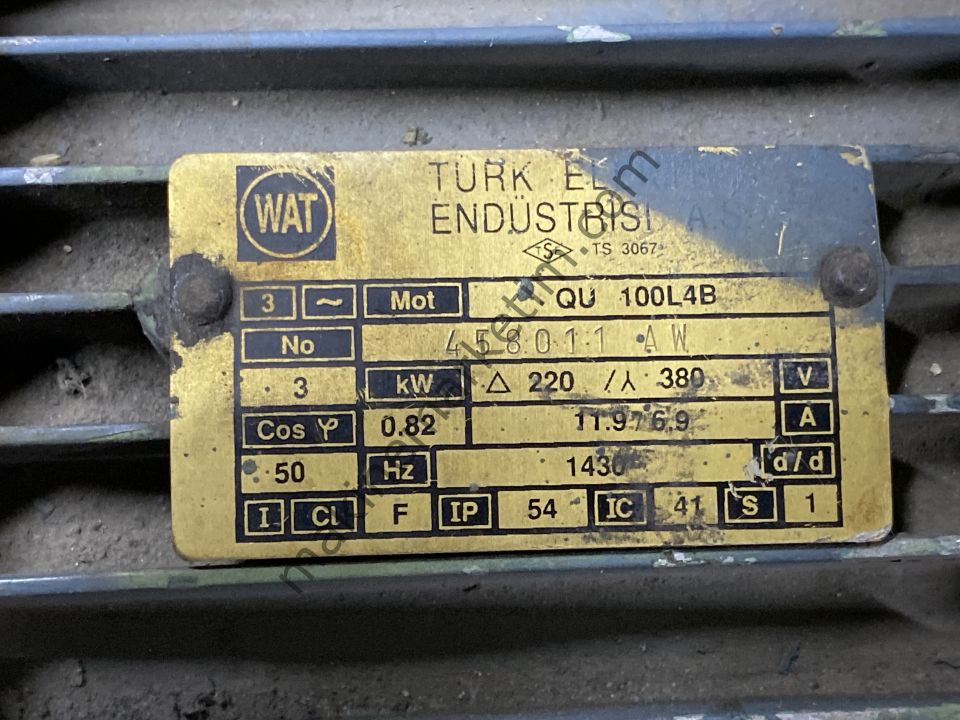WAT 380V 3KW 1400 DEVİR MAVİ MOTOR