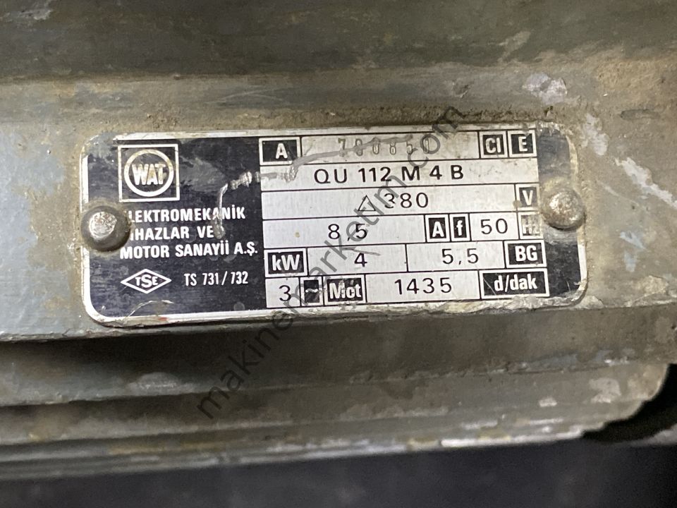 WAT 380V 4KW 1400 DEVİR AYAKSIZ MOTOR