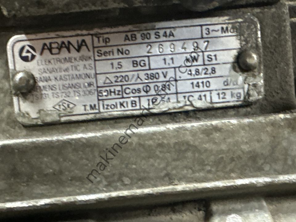 ABANA 380V 1.1KW 1400 DEVİR MOTOR