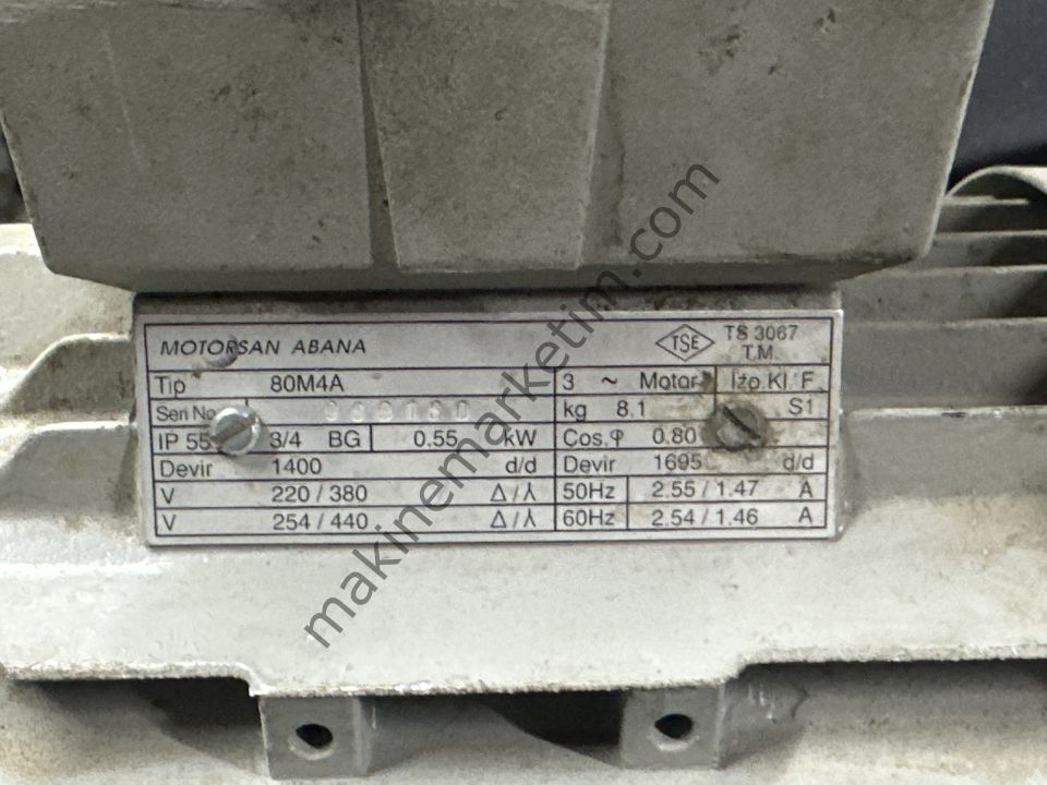 TSE 380V 0.55KW 1400 DEVİR MOTOR
