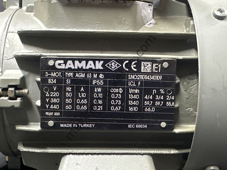 GAMAK 380V  0.18KW 1400 DEVİR FLANŞLI MOTOR