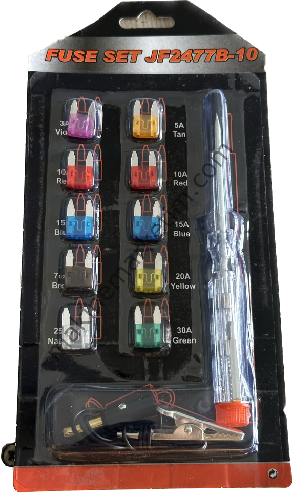 Oto Elektrik Kontrol Kalemi ve Sigorta Seti 6 12 24 Volt Uyumlu