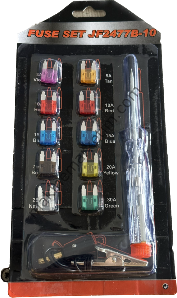 Oto Elektrik Kontrol Kalemi ve Sigorta Seti 6 12 24 Volt Uyumlu